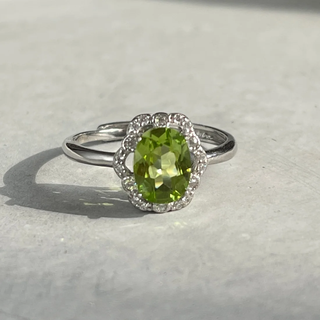 Adjustable Peridot Ring