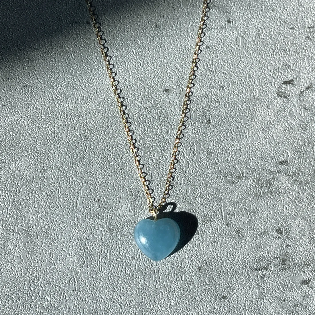 Aquamarine Heart Necklace