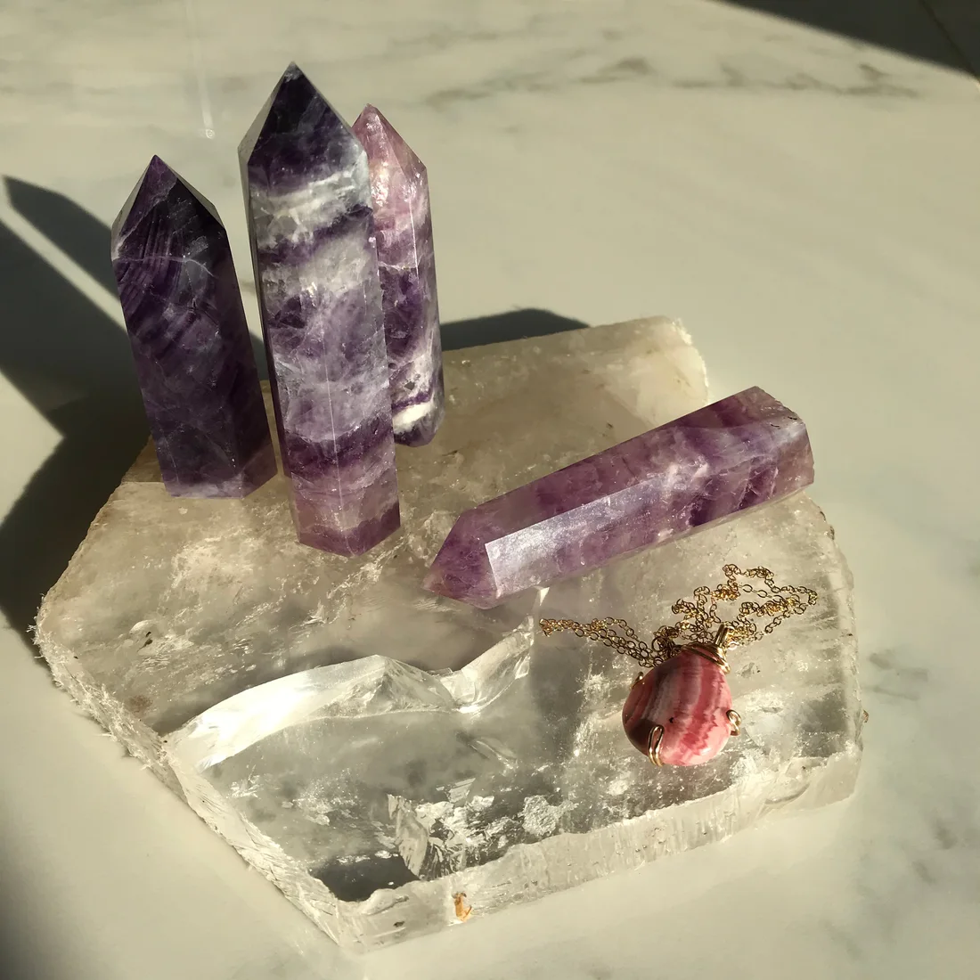 Banded Purple Fluorite Point