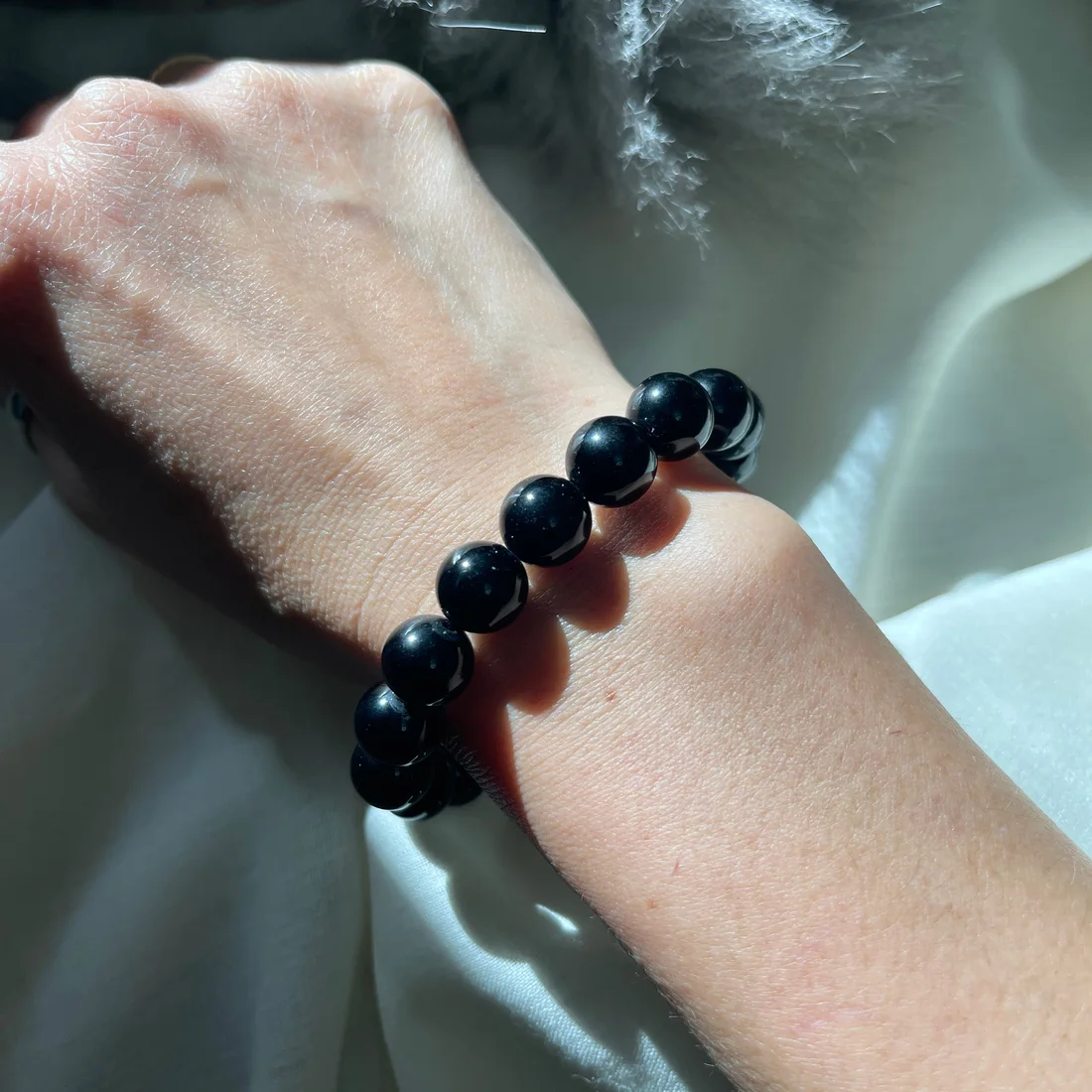 Black Obsidian Beaded Bracelet