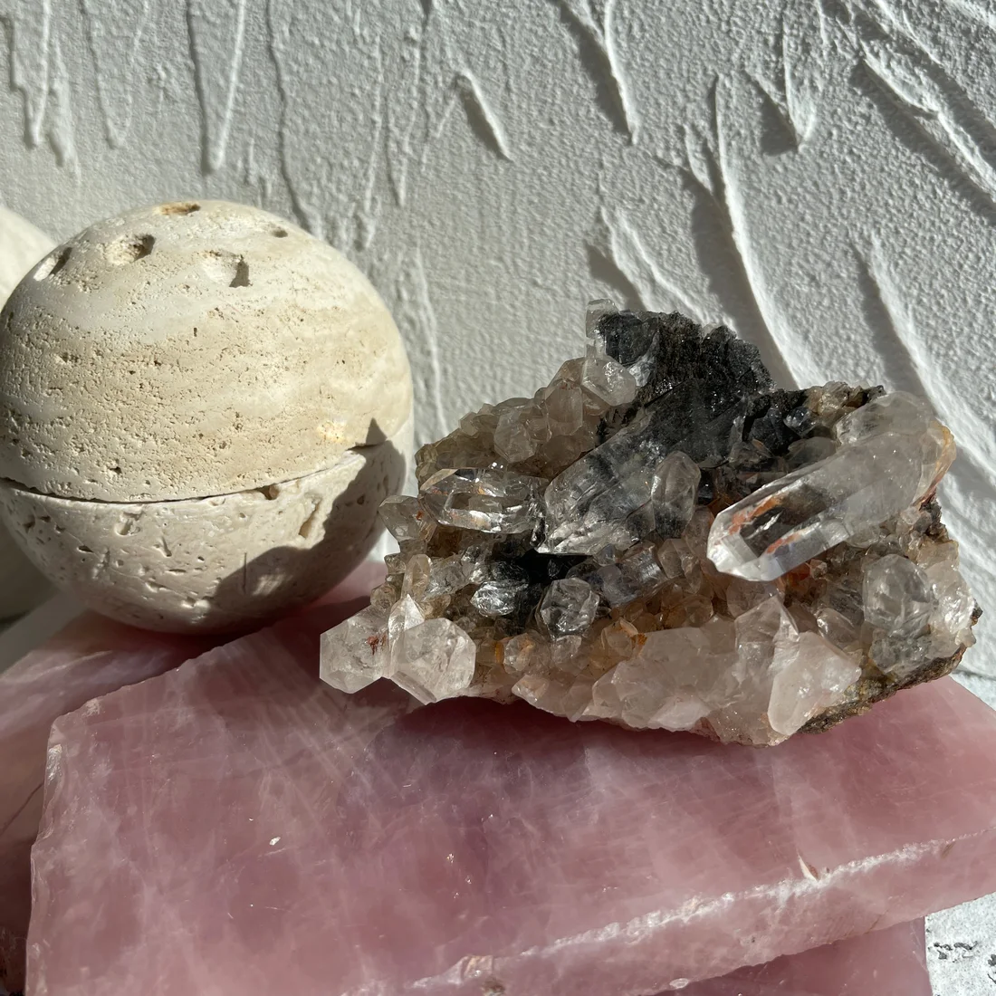 Black Rutilated Pink Samadhi Himalayan Quartz