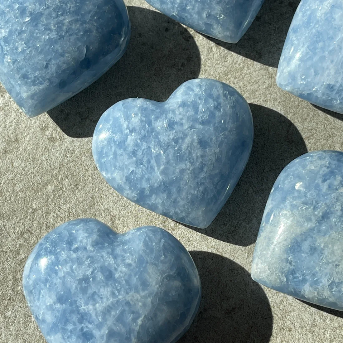 Blue Calcite Heart