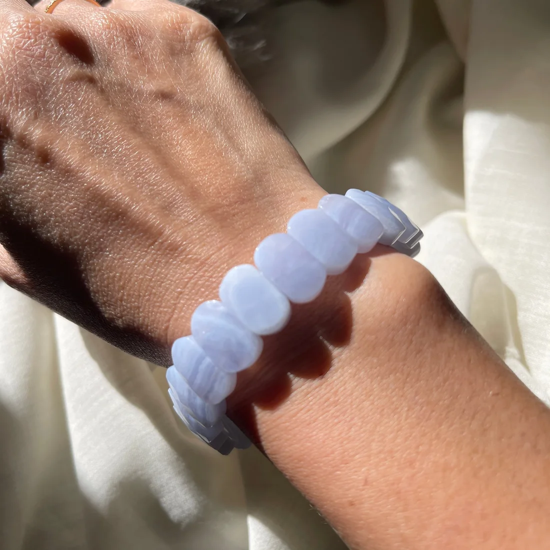 Blue Lace Agate Flat Bangle