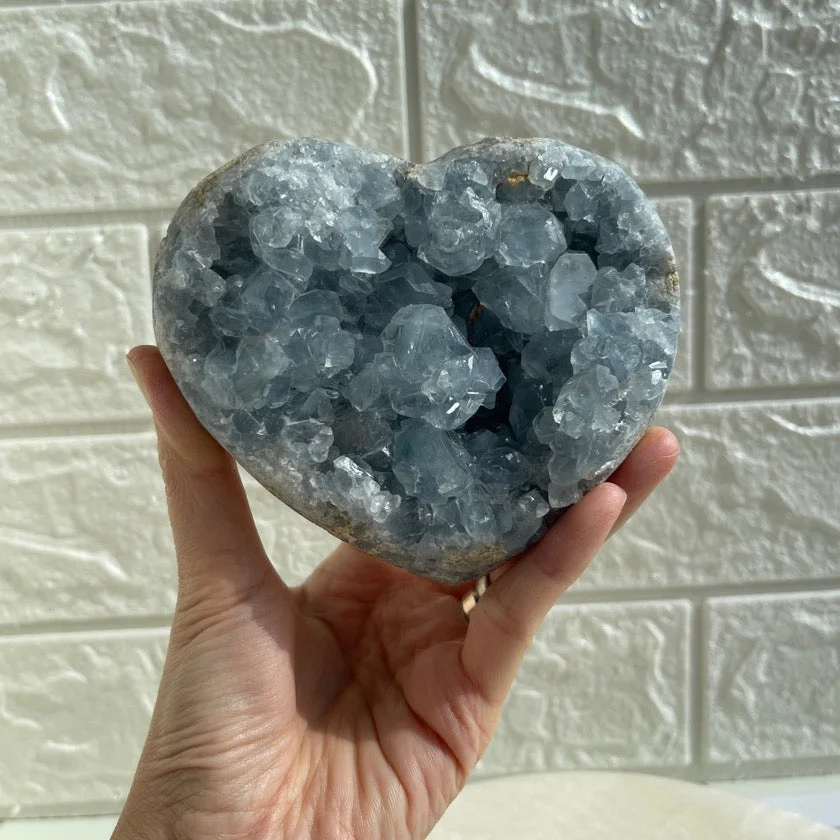 Celestite Heart Cluster
