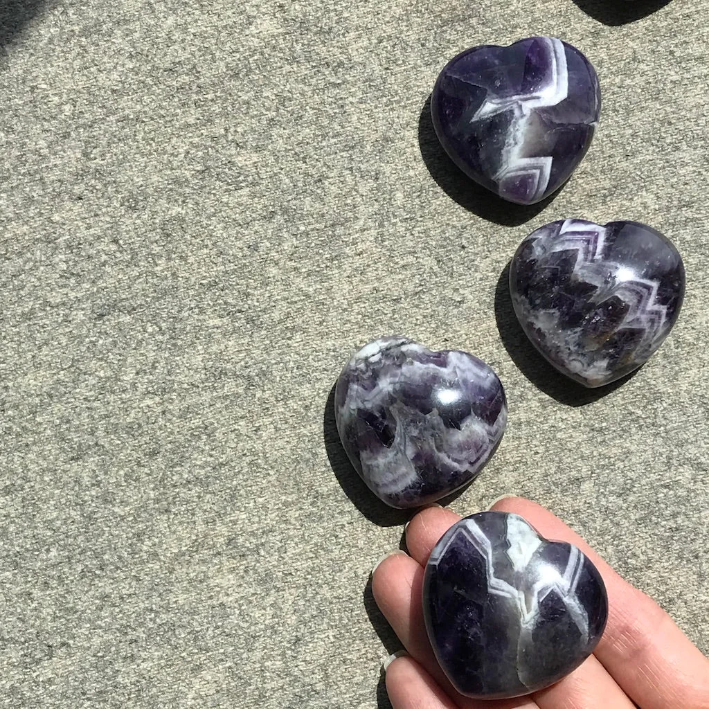 Chevron Amethyst Heart