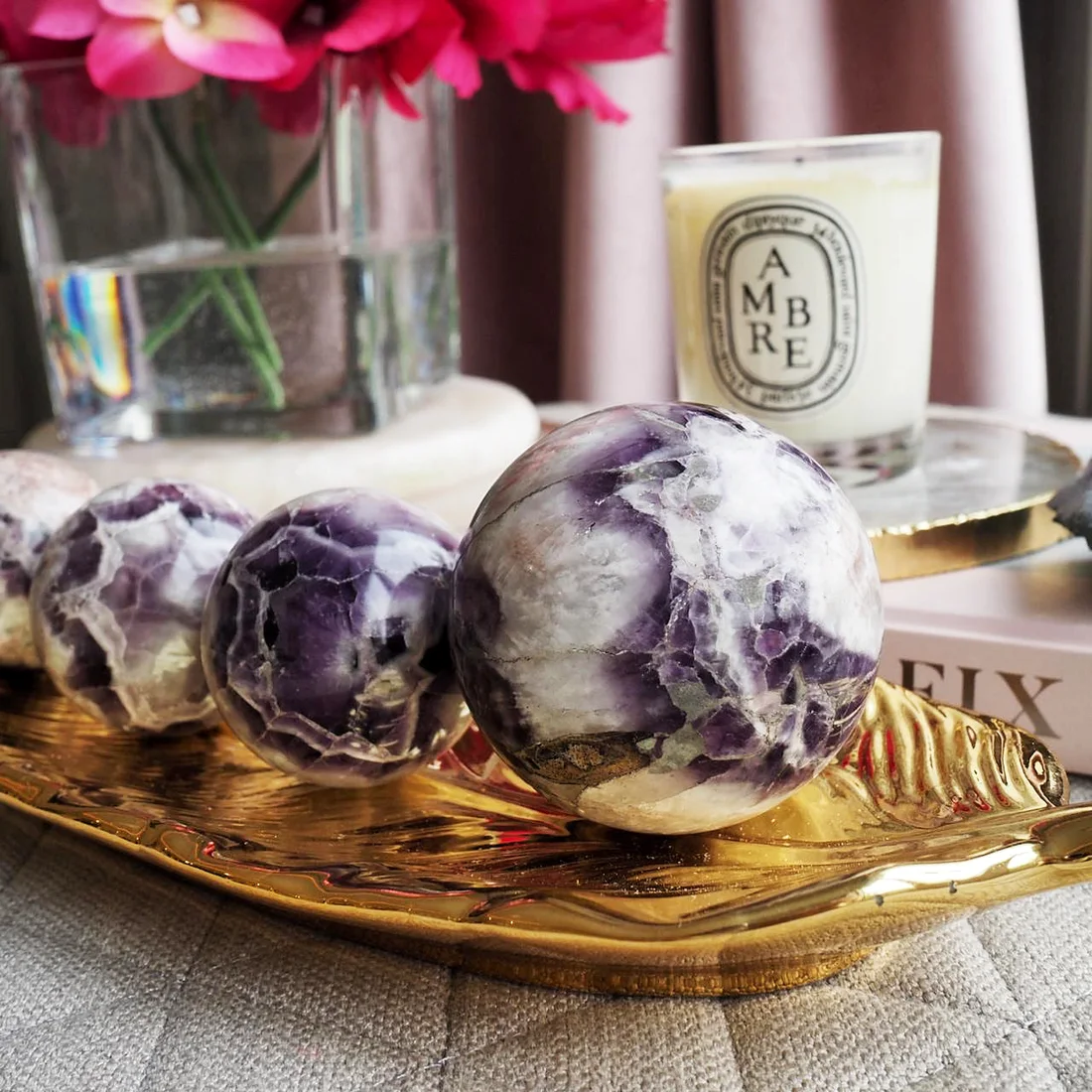 Chevron Amethyst Sphere