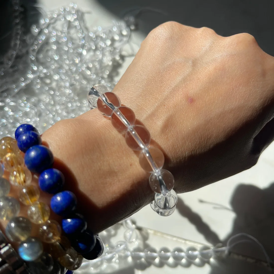 Clear Himalayan Quartz Beaded Bracelet