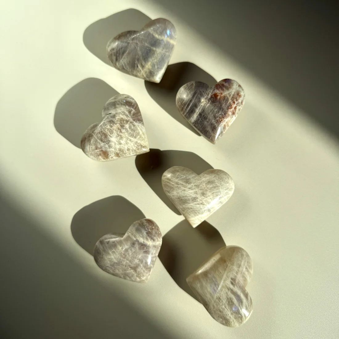Cream Moonstone Heart