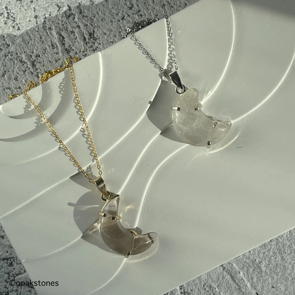 Crescent Moon Crystal Necklace