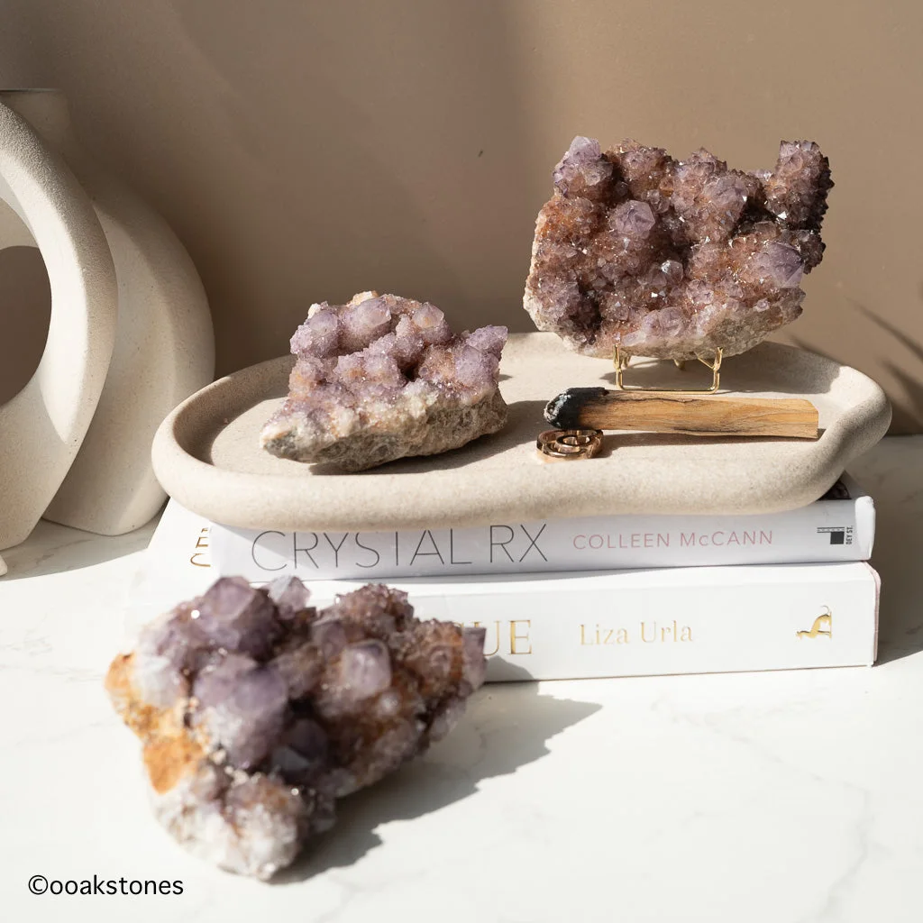 Dark Amethyst Spirit Quartz Clusters