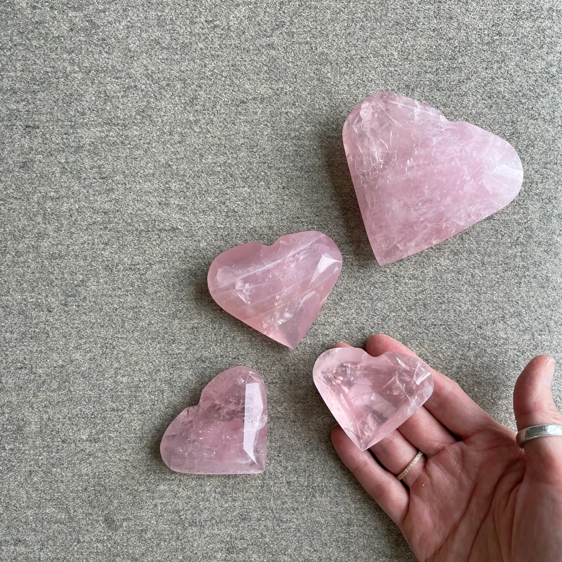 Faceted Rose Quartz heart