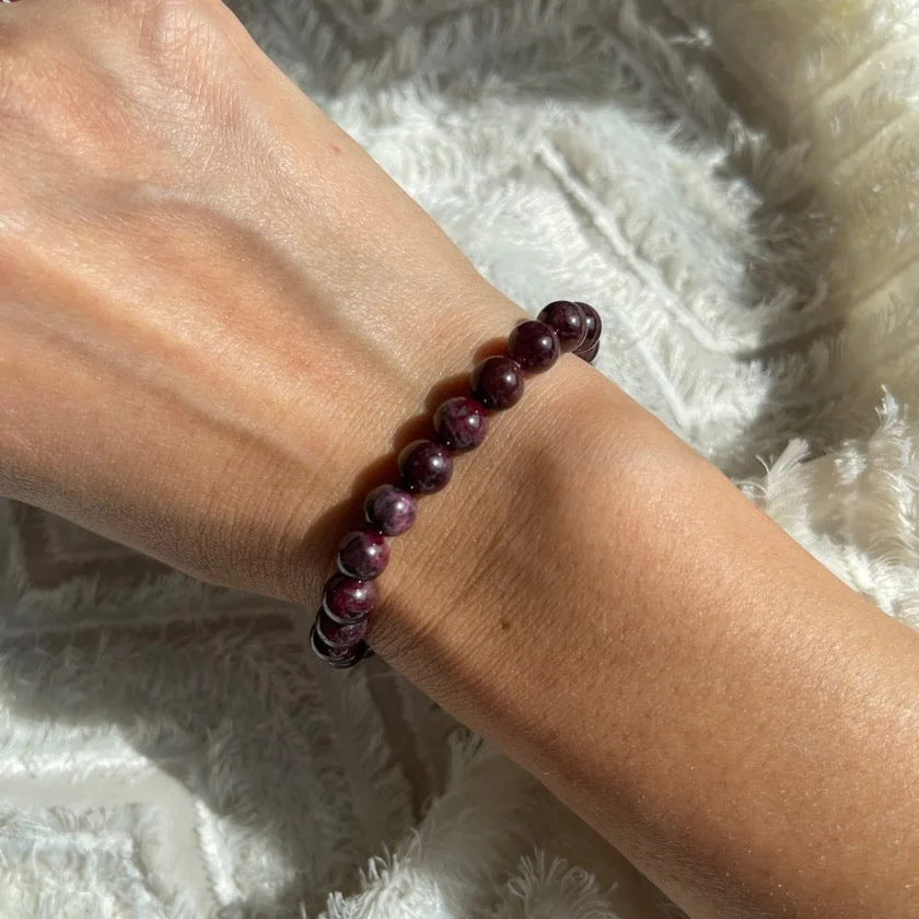 Garnet Beaded Bracelet