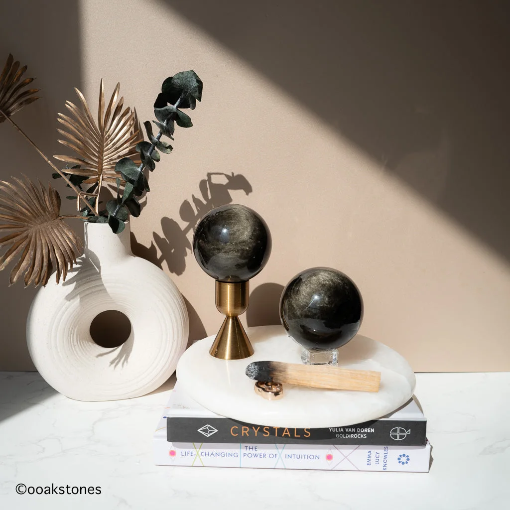 Golden Sheen Obsidian Sphere