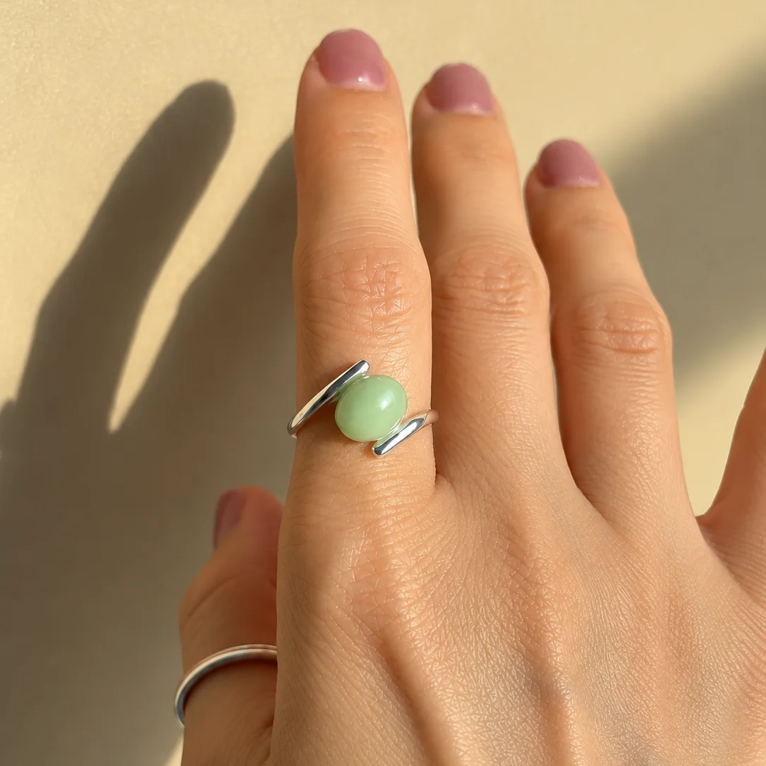 Green Jade Sculptural Ring