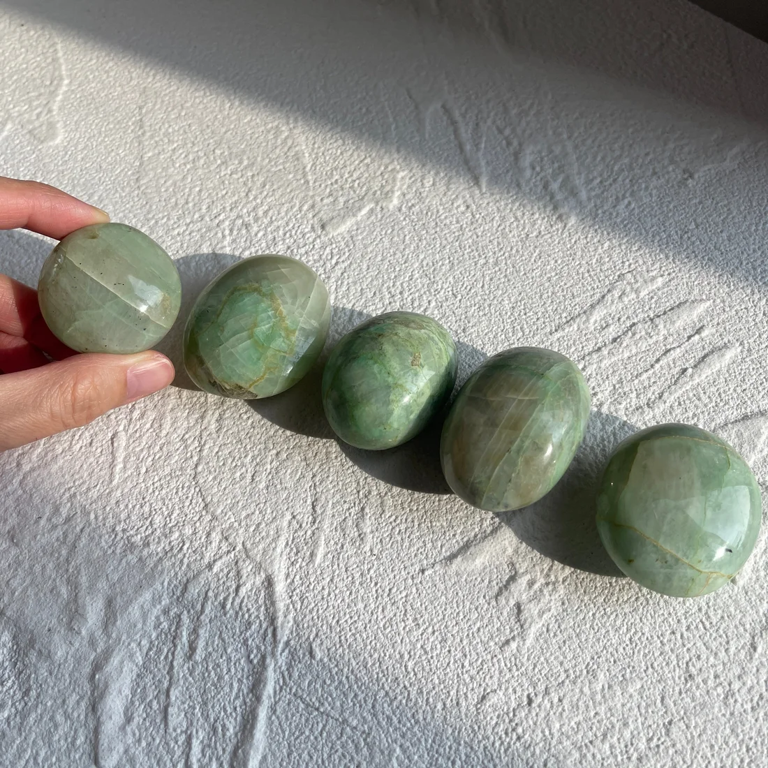Garnierite, aka Green moonstone, palm stone