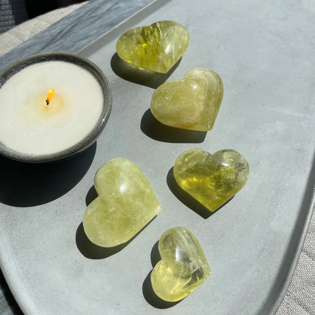 Lemon Quartz Hearts
