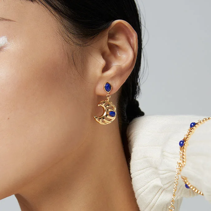 Lunara Lapis Lazuli Earrings