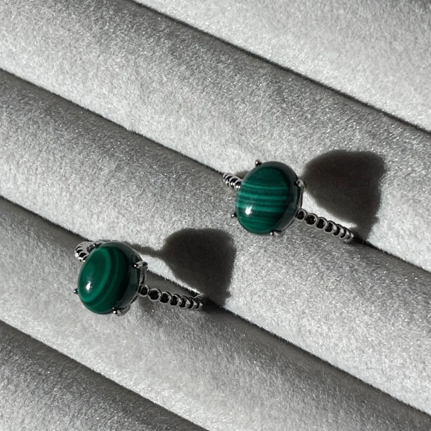 Malachite adjustable ring