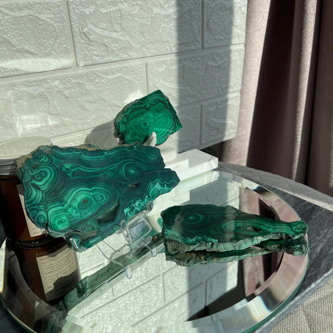 Malachite slab