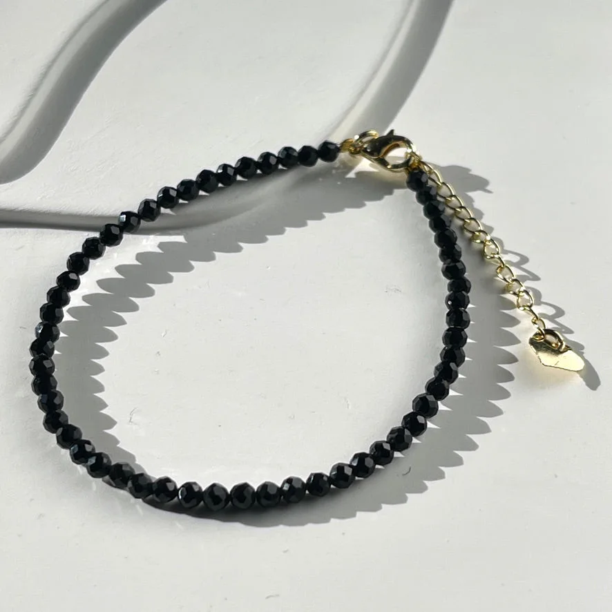Faceted Bead Adjustable Bracelet 3.5mm