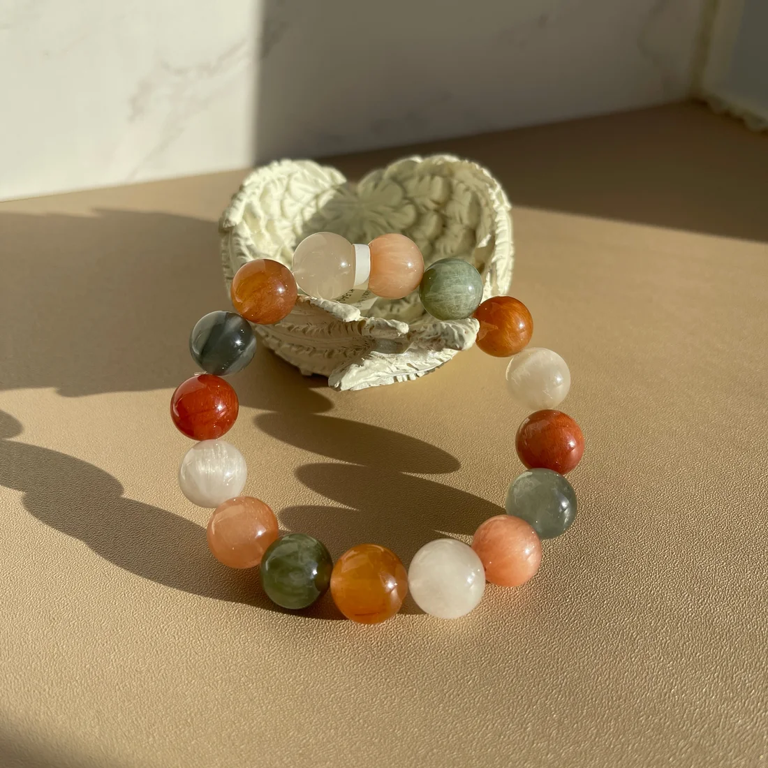 Multicolor Rabbit Hair Quartz Bracelet