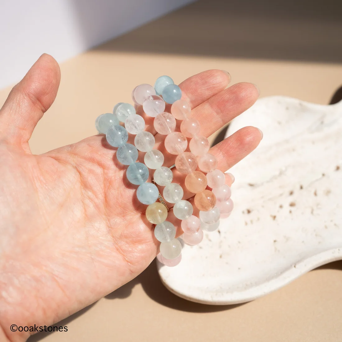 Natural Morganite Bracelet | Soft Pastel Beryl | Brazil