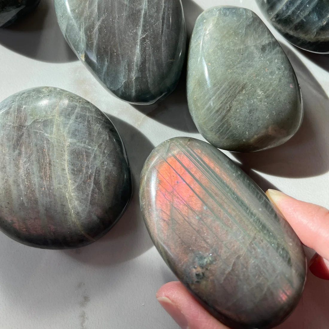 Purple Labradorite Palm Stone