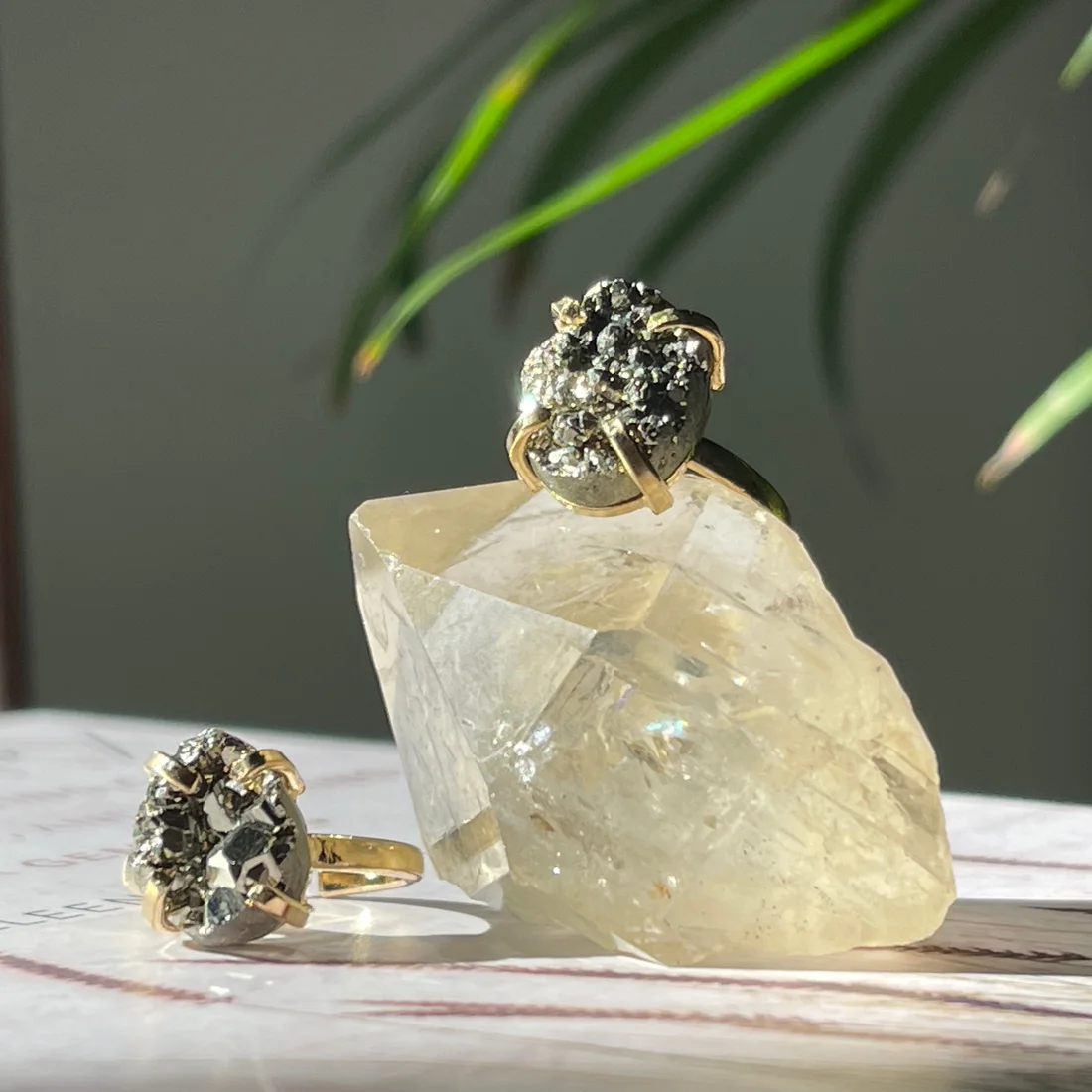 Pyrite adjustable Ring - Free form