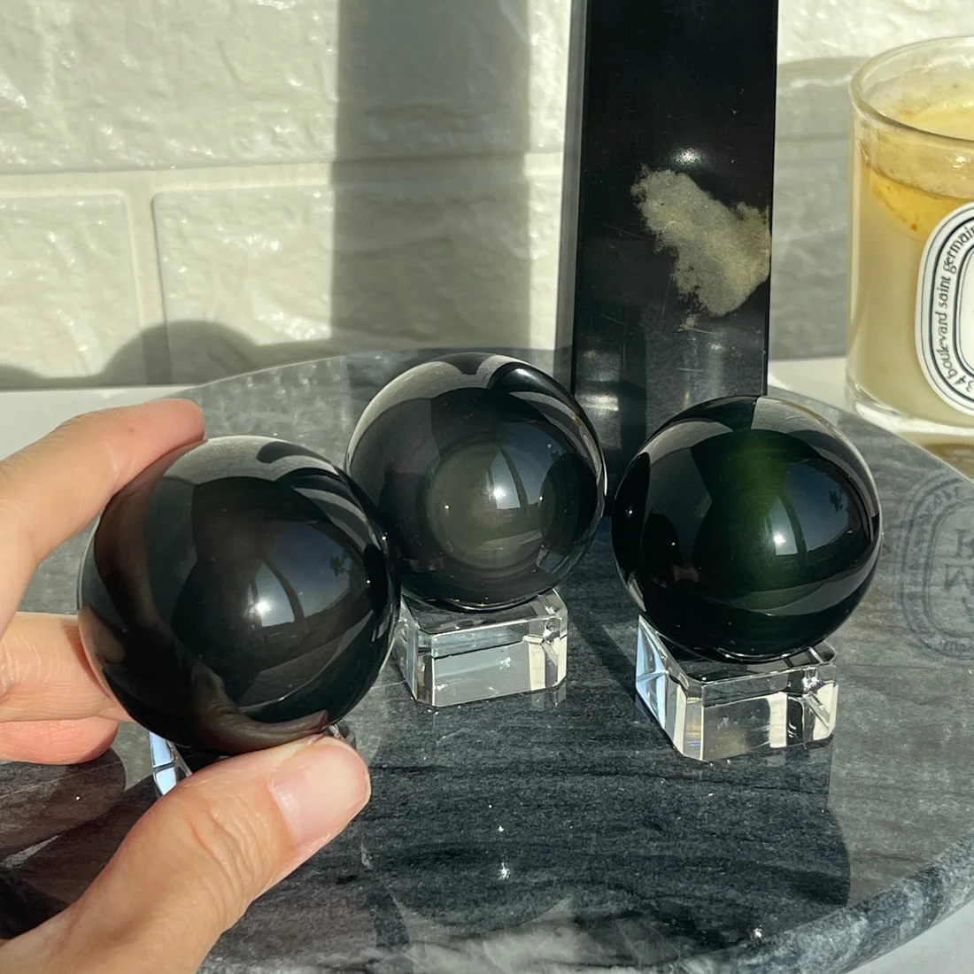 Rainbow Obsidian Sphere