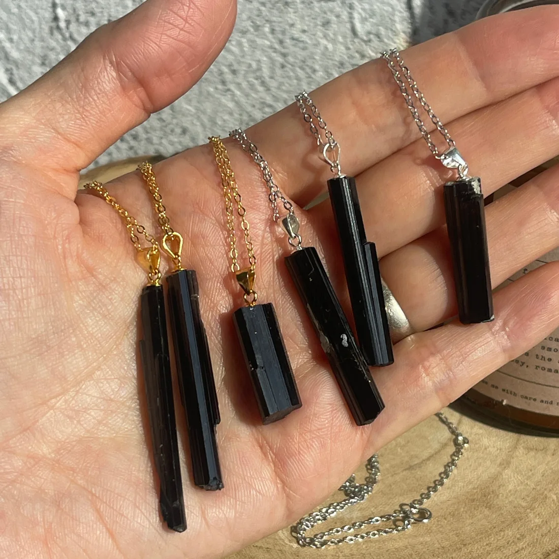 Raw Black Tourmaline Necklace