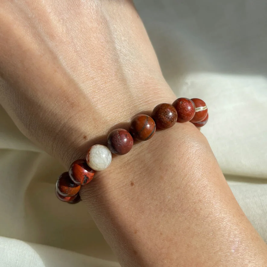 Red Jasper Beaded Bracelet