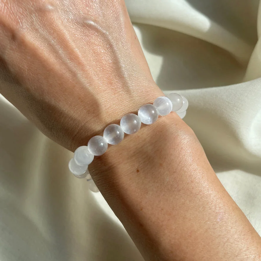 Selenite Beaded Bracelet