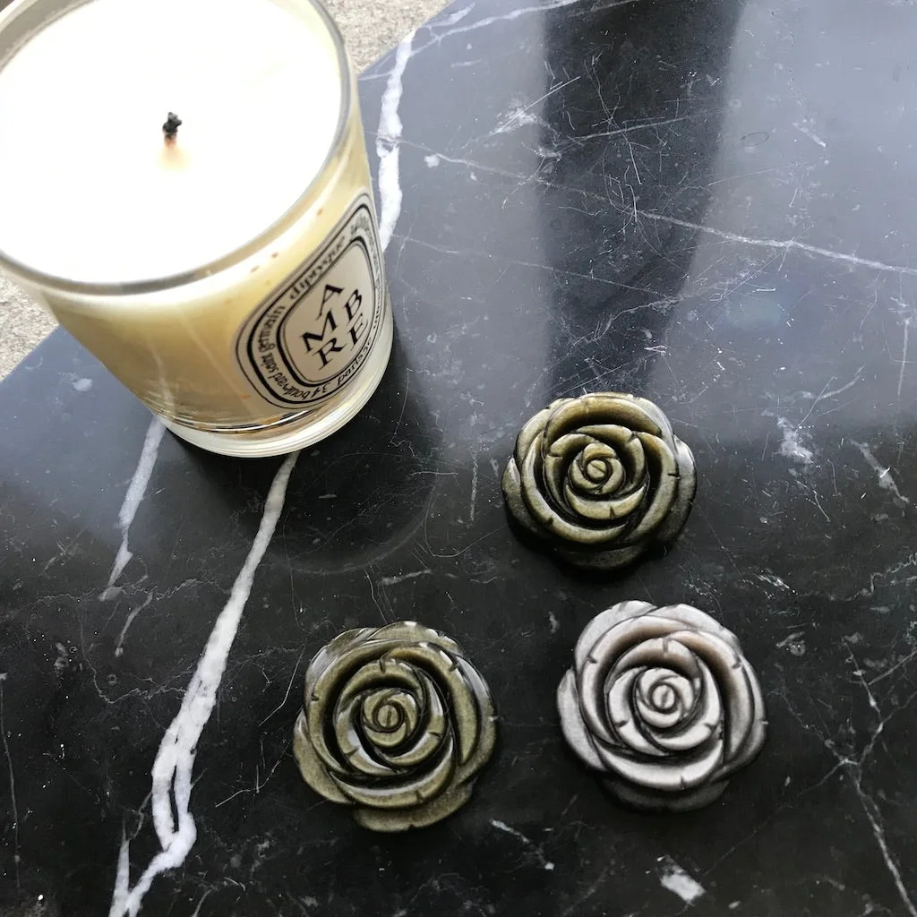 Silver/Gold Sheen Obsidian Rose