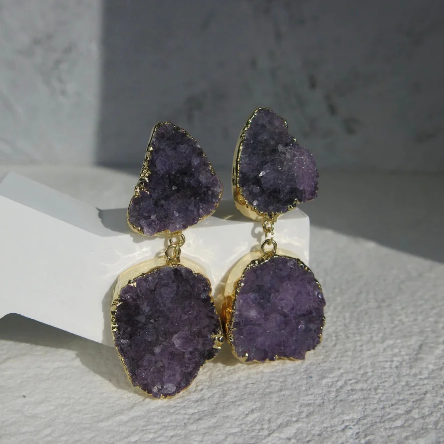 Statement Amethyst Earrings
