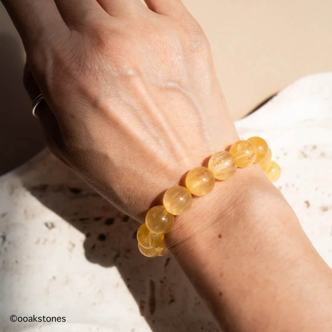 Yellow Fluorite Bracelet | Natural Golden Fluorite from Inner Mongolia