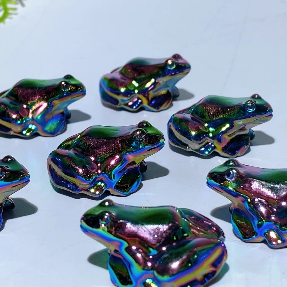 1.1" Aura Crystal Frog Carving Crystal Healing Bulk Wholesale
