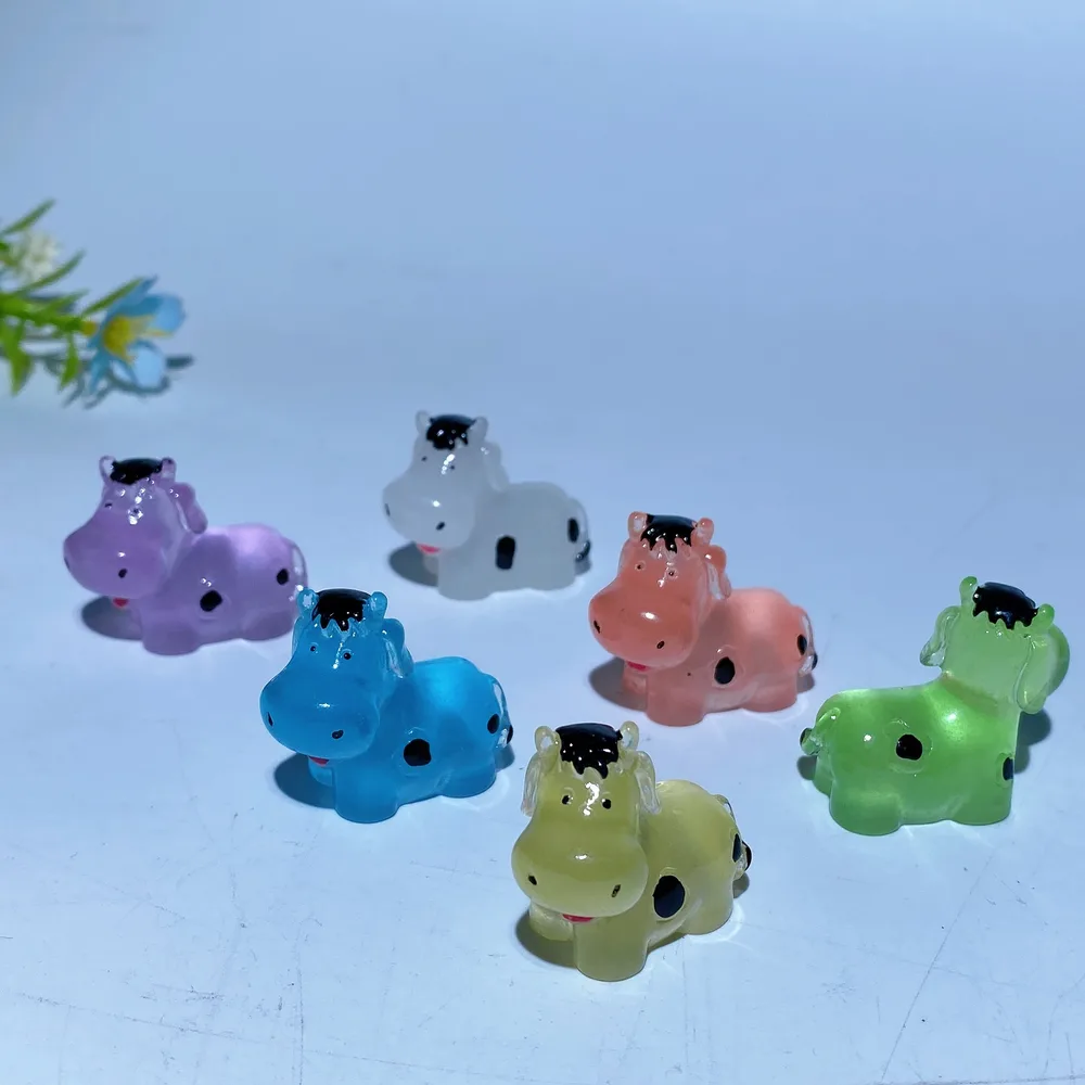 1.1" Luminous Cow Carving Crystal Healing Bulk Wholesale