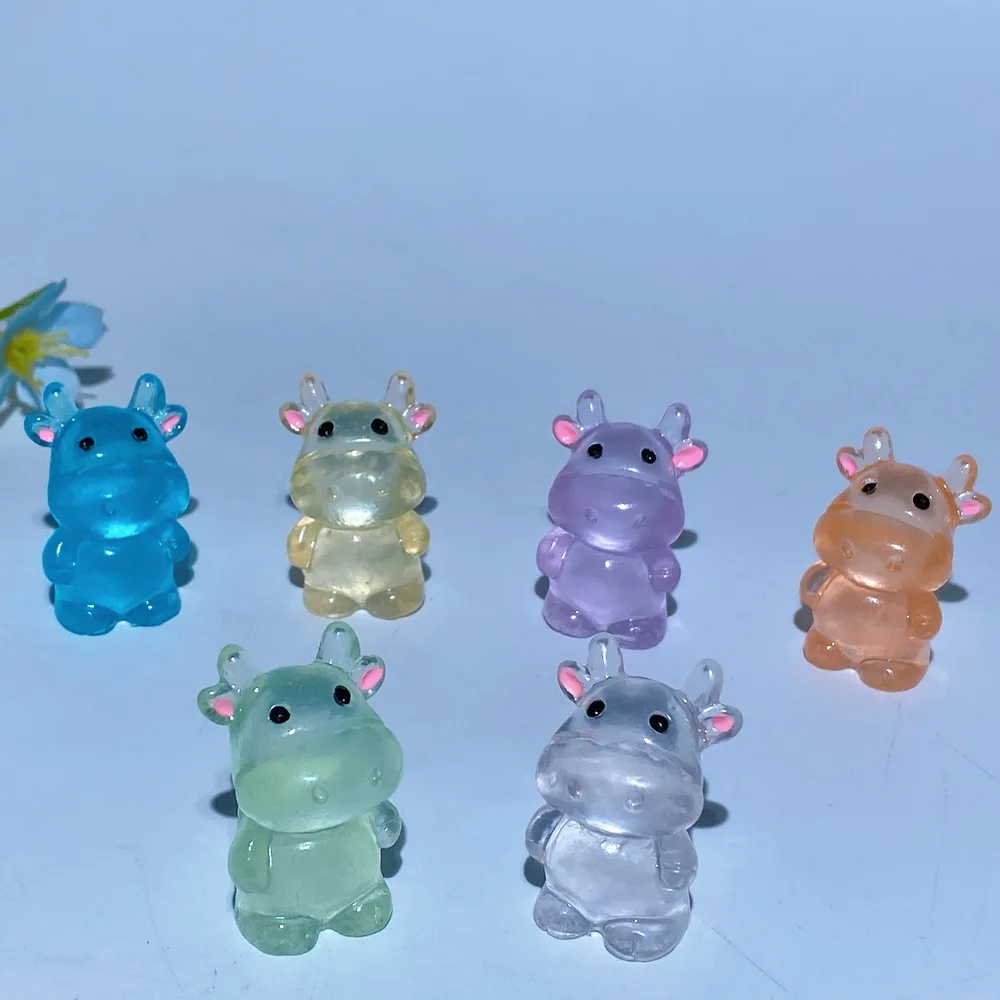 1.1" Luminous Cow Carving Crystal Healing Bulk Wholesale