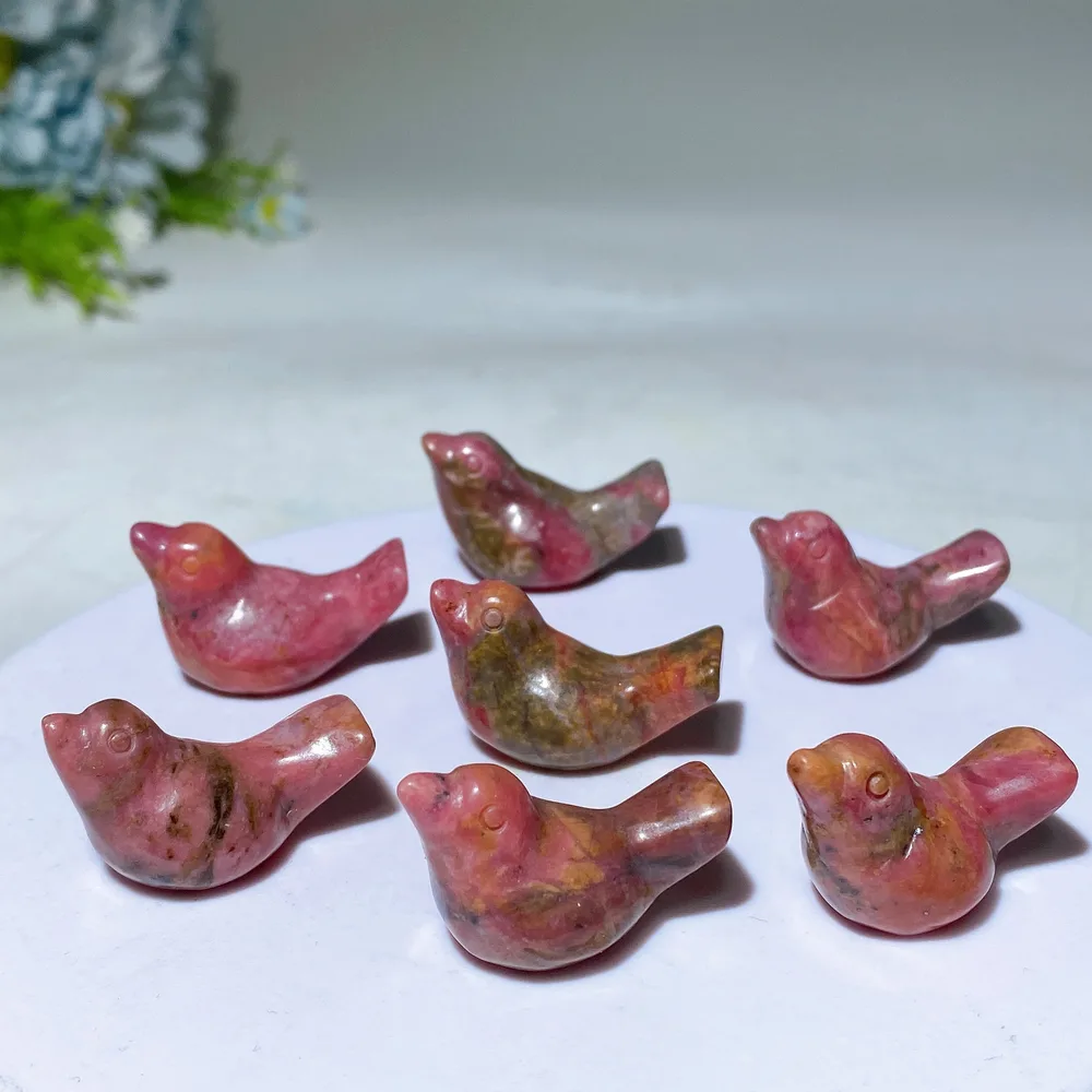 1.1" Rhodonite Bird Carving Crystal Healing Bulk Wholesale