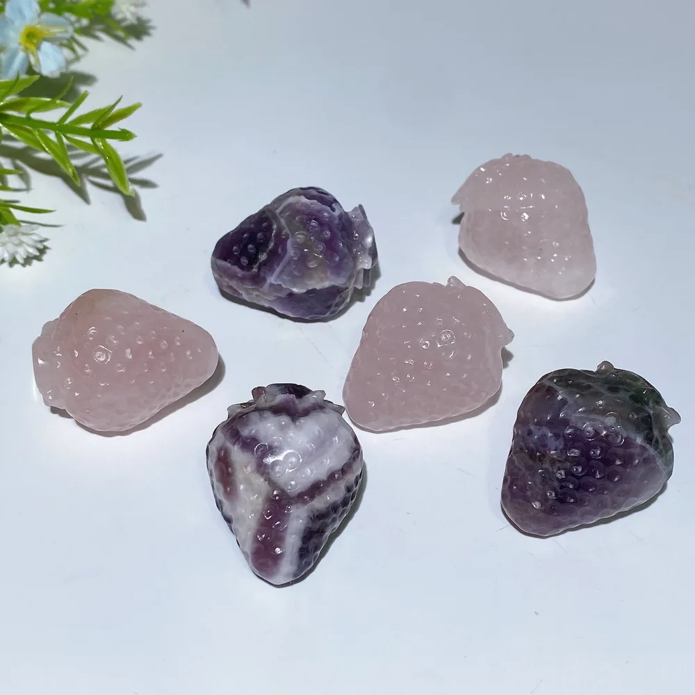 1.4" Crystal Strawberry Carving Crystal Healing Bulk Wholesale