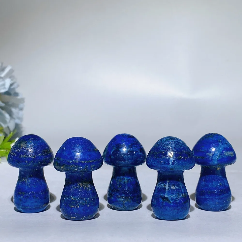 1.4" Lapis Mushroom Carving Crystal Healing Bulk Wholesale