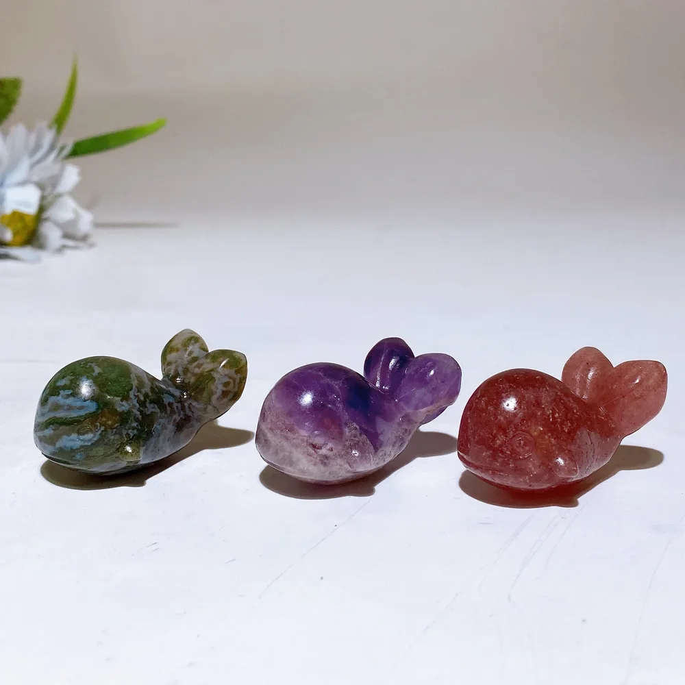 1.6" Crystal Whale Carving Crystal Healing Bulk Wholesale