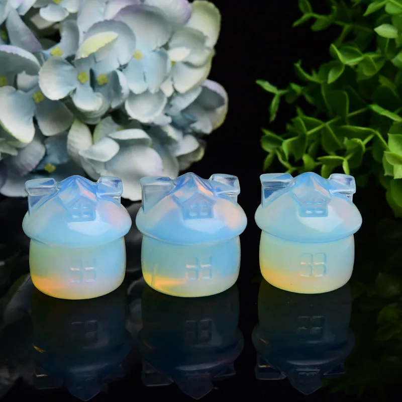 1.7" Opalite House Crystal Carving Plants Bulk Crystal wholesale suppliers