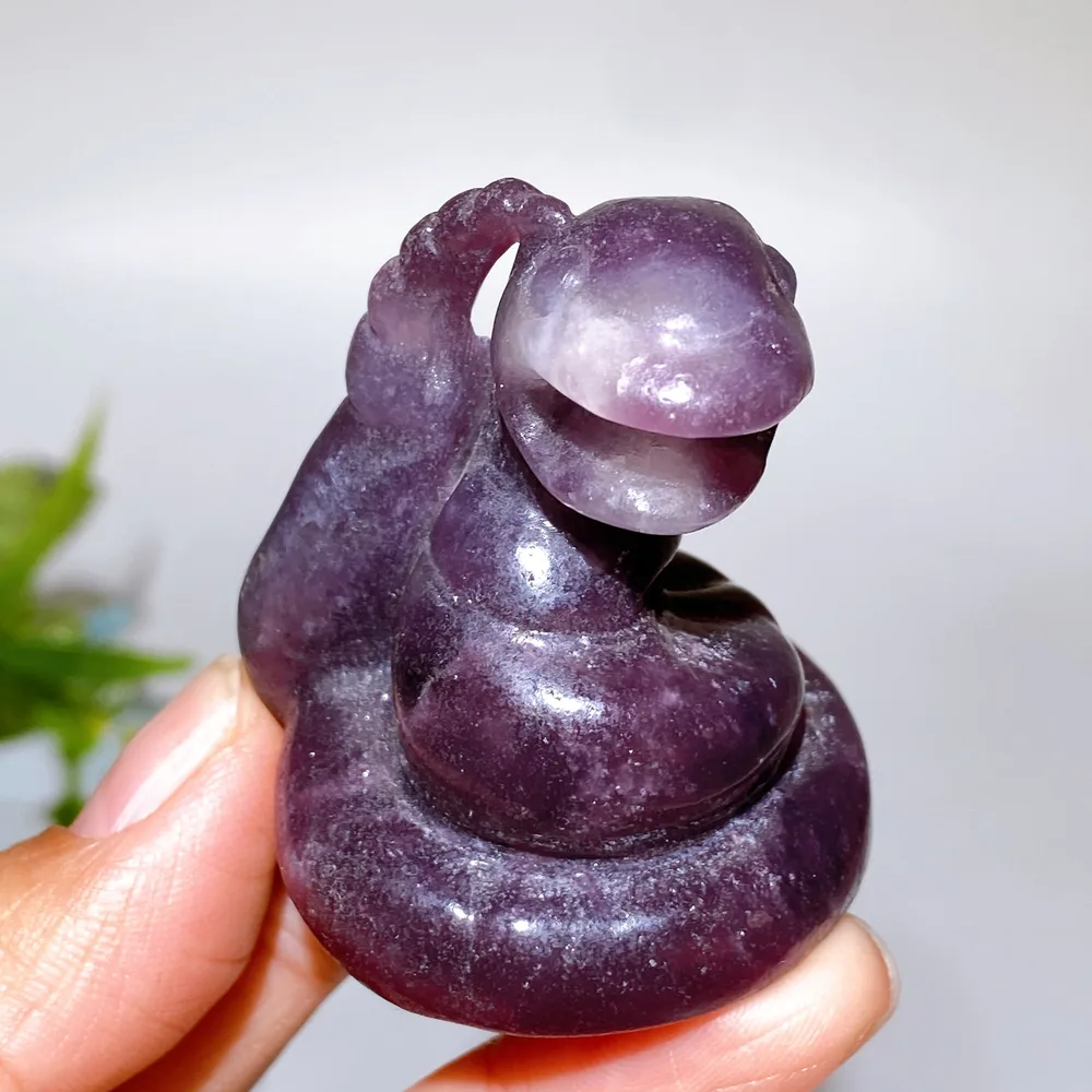 1.9“ Purple Mica Snake Carving Crystal Healing Bulk Wholesale
