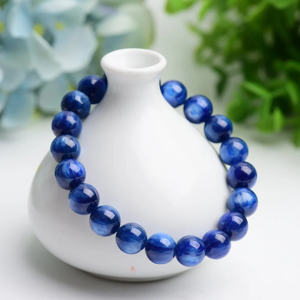 10mm Blue Kyanite Crystal Bracelet Bulk Wholesale