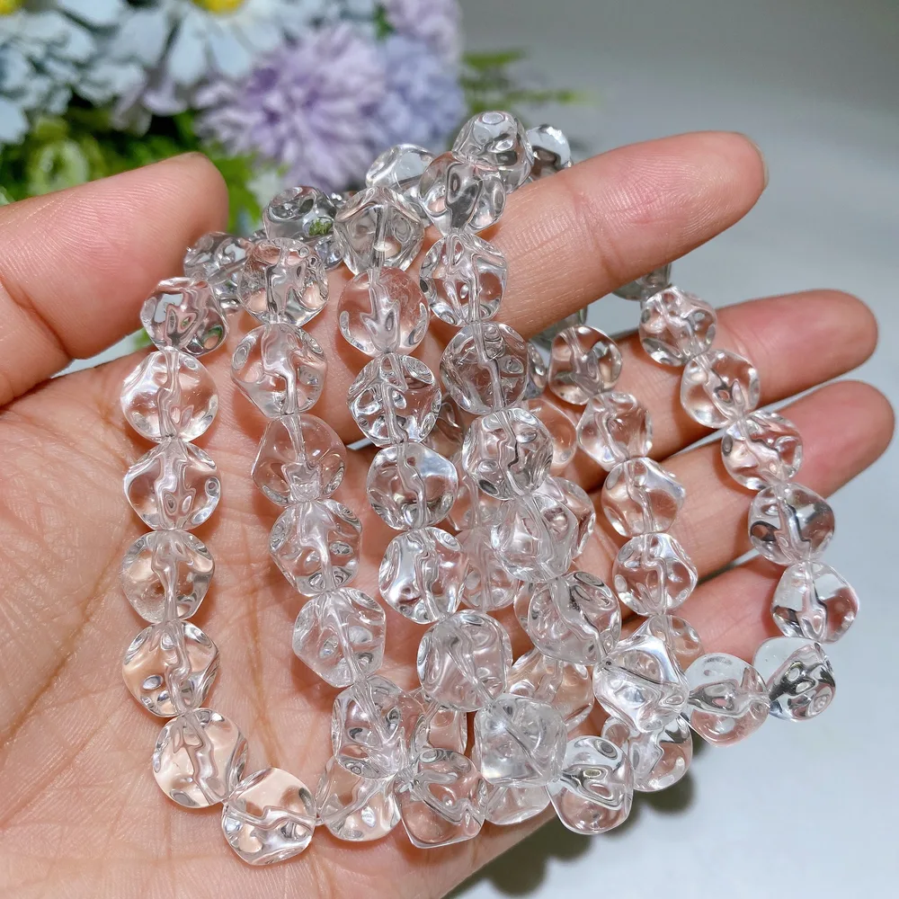 10mm Special Polyhedral Clear Quartz Bracelet Crystal Healing Bulk Wholesale