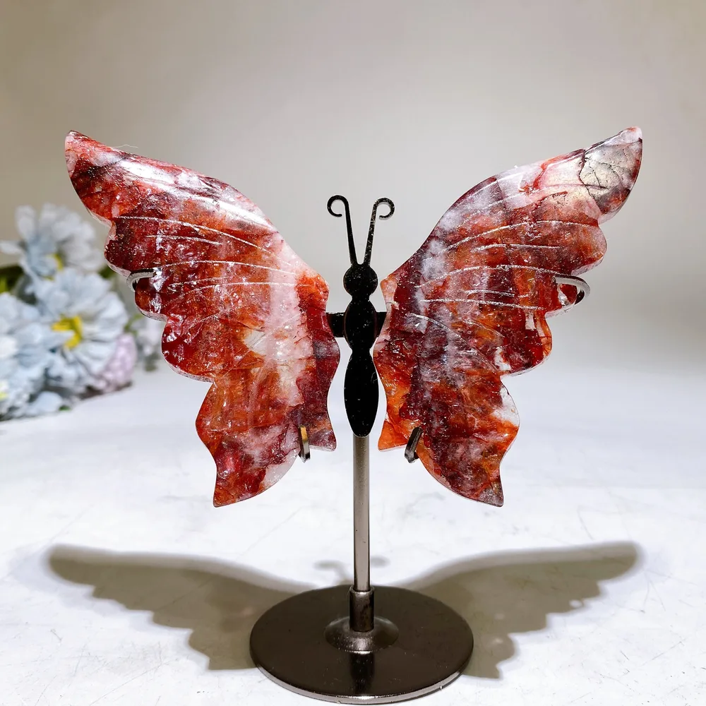 12cm Butterfly Wings Carving with Stand Crystal Healing Bulk Wholesale