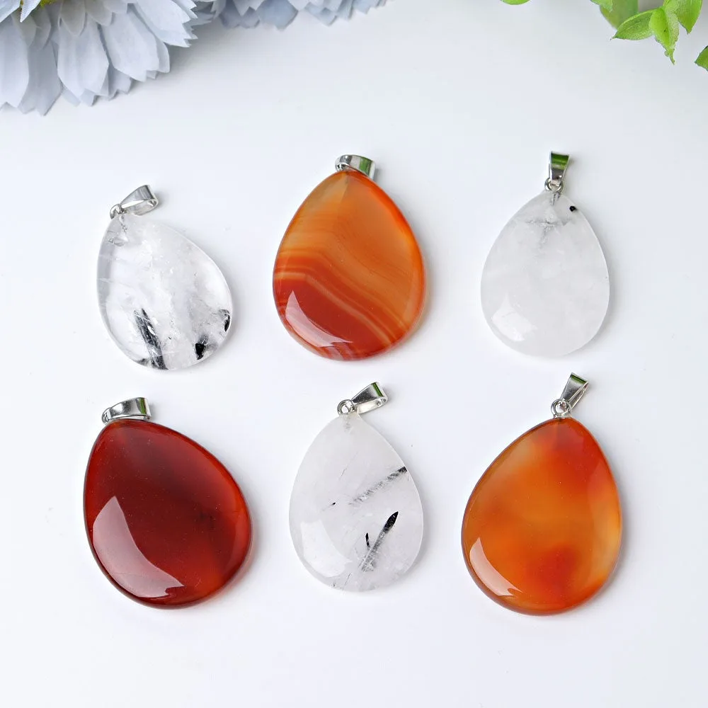 1.5" Carnelian Black Tourmaline Water Drop Pendant Best Crystal Wholesalers