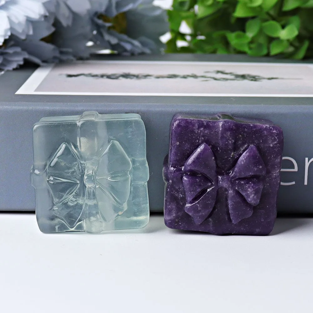 1.5" Gift-box Crystal Carvings for Christmas Mini Best Crystal Wholesalers
