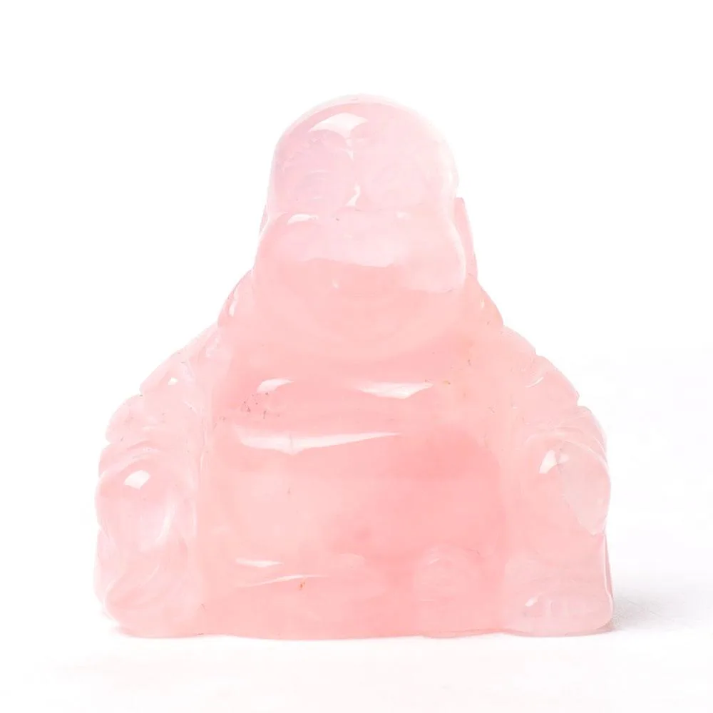 1.5" Rose Quartz Buddha Crystal Carvings